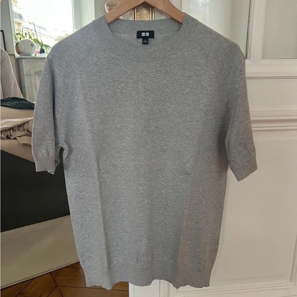UNIQLO Men’s Short Sleeve Crewneck Sweater - Gray